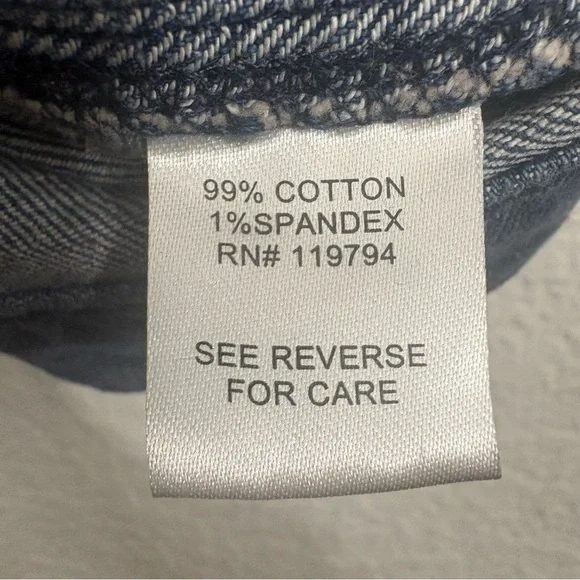 Neworld Denim Cropped Sleeveless Vest Women’s L Blue Stretch Jean Vest - Picture 3 of 4